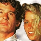 Ayrton Senna e Adriane Galisteu com o rosto um perto do ouro