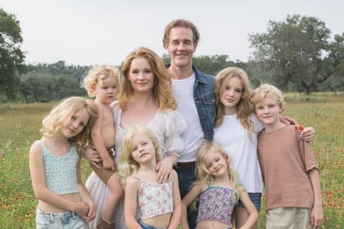 Foto da família de James Van Der Beek, ator de Dawson's Creek