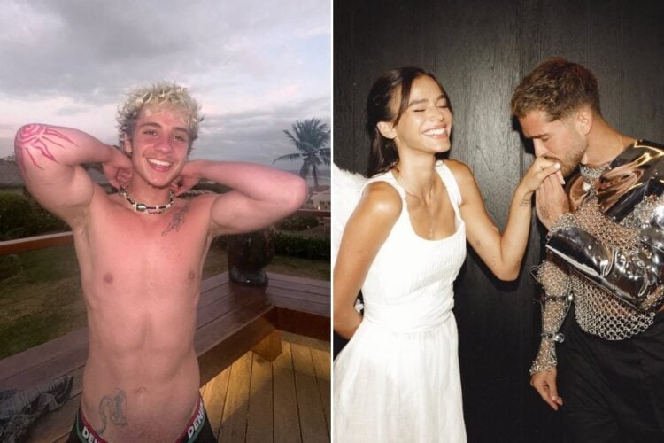 Montagem com fotos de Juliano Floss, Bruna Marquezine e João Guilherme